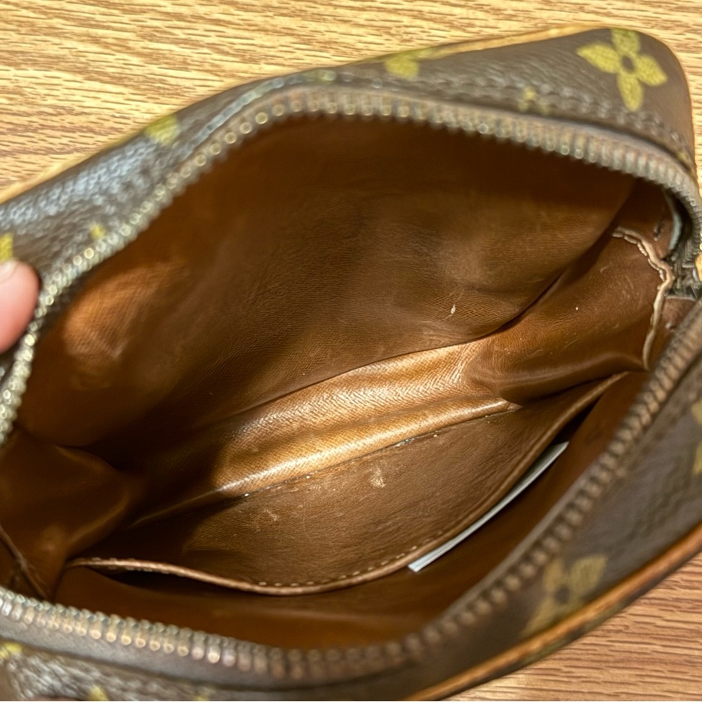 Louis Vuitton Vintage Crossbody Purse Brown Leather Monogram Canvas - Picture 8 of 9